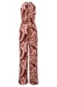 Tie-neck regular-fit jumpsuit with seasonal print, Red Patterned