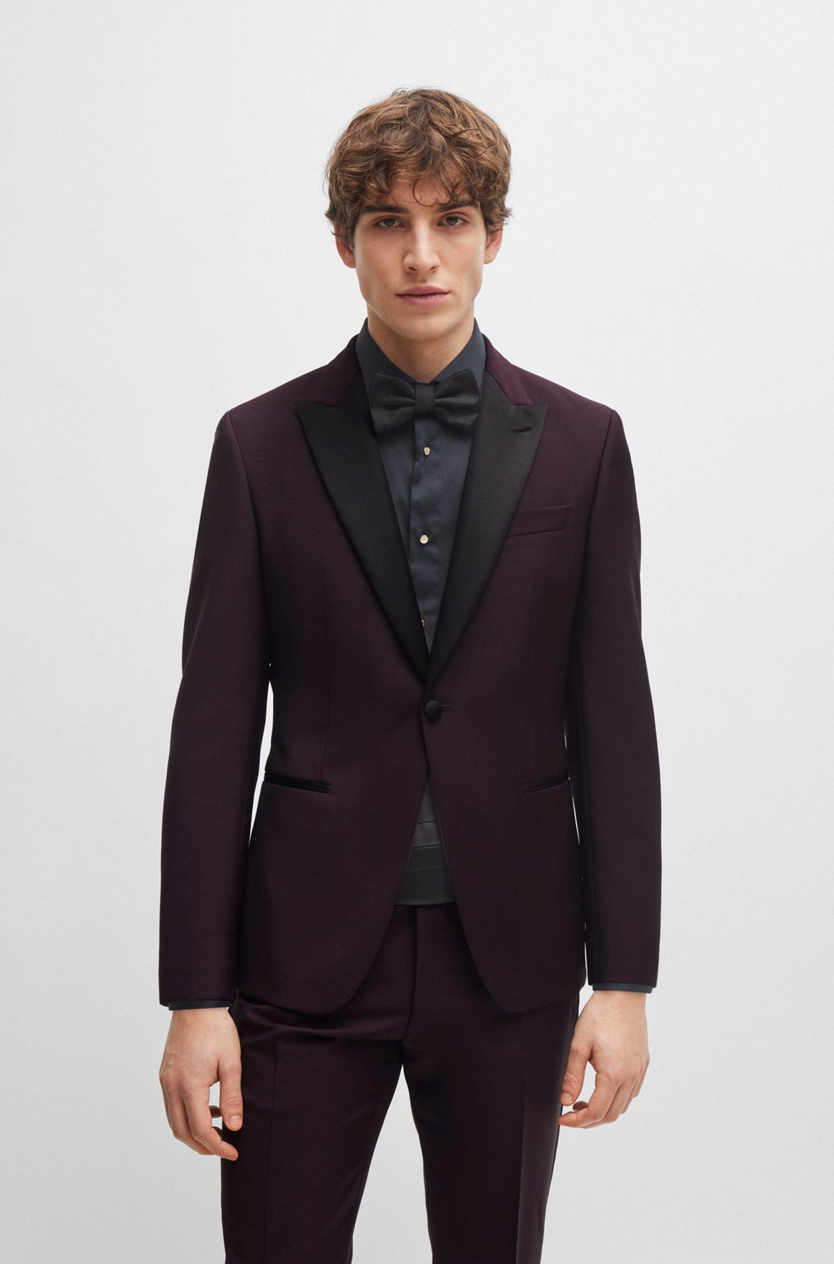 plastic Sandy Vet BOSS - Slim-fit tuxedo in Italian virgin wool and mohair