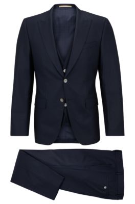 Zijdelings Klagen timmerman BOSS - Slim-fit suit in a micro-patterned wool blend
