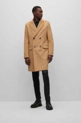 wool double breasted coat men's