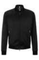 Slim-fit zip-up jacket in soft satin, Black