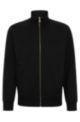 Reversible zip-up sweatshirt with gold-tone piping, Black