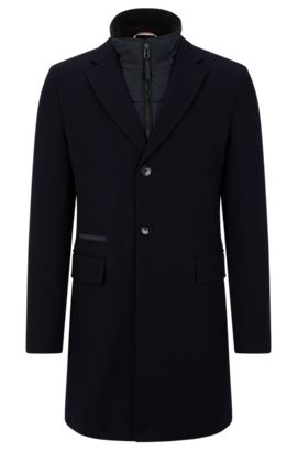 Fashion Coats Wool Coats Hugo Boss Wool Coat blue flecked casual look 