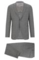 Slim-fit suit in a checked wool blend, Grey