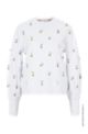 Blouson-sleeve sweatshirt in responsible cotton, White