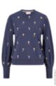 BOSS x PEANUTS blouson-sleeve sweatshirt in responsible cotton, Dark Blue