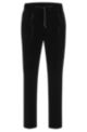 Slim-fit trousers in performance-stretch velvet, Black