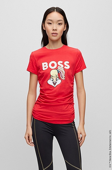 BOSS 博斯Looney Tunes x BOSS 修身版型棉质 T 恤,  623_Bright Red
