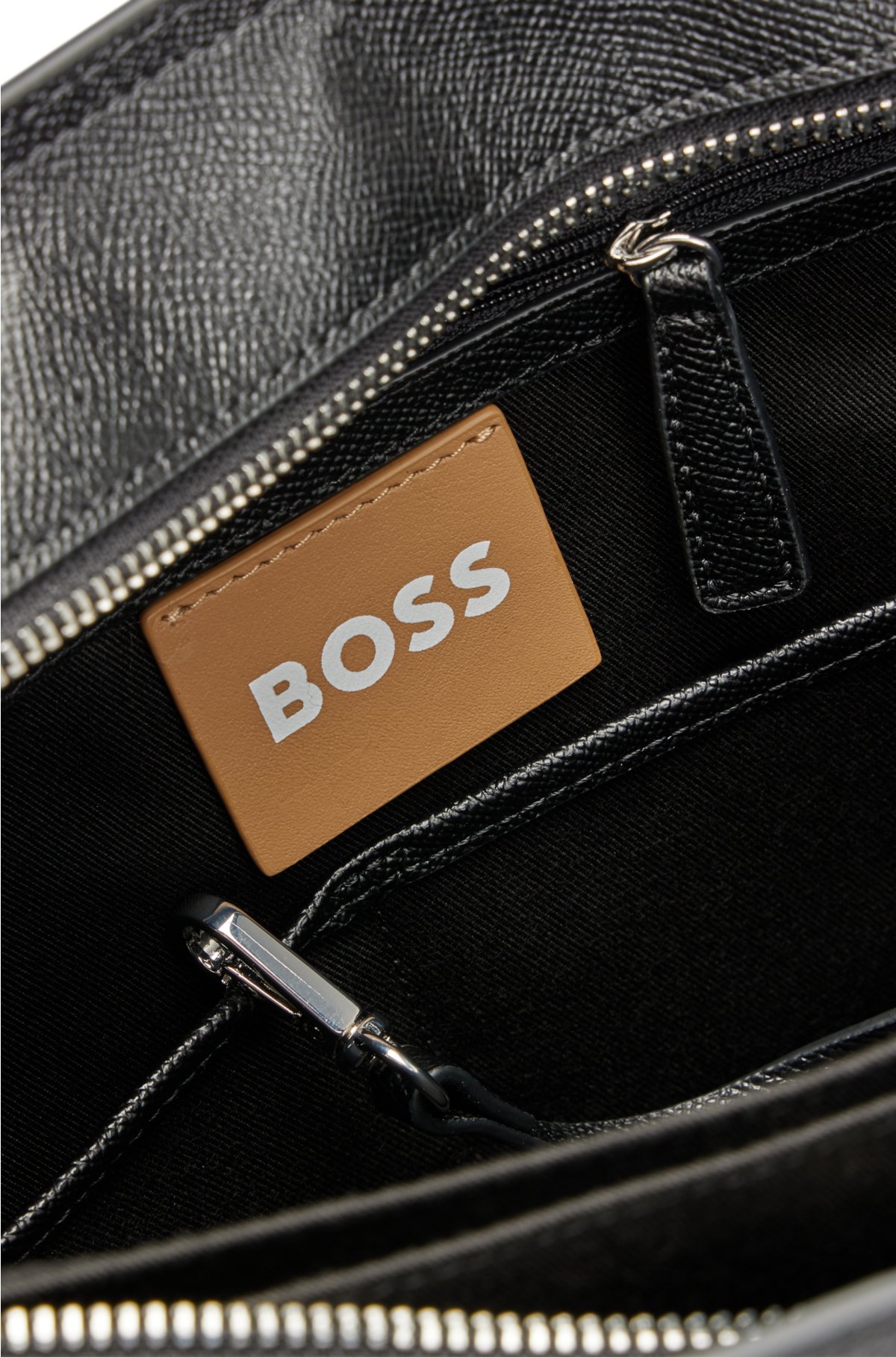 BOSS by HUGO BOSS Grained-leather Backpack With Logo Lettering And