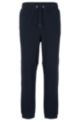 Cotton-blend tracksuit bottoms with embroidered logo badge, Dark Blue