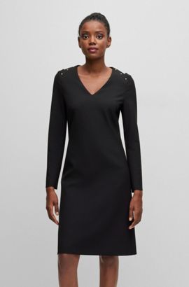 Hugo Boss Midi Dress black casual look Fashion Dresses Midi Dresses 