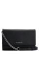 Grained-leather mini bag with chain-detail strap, Black