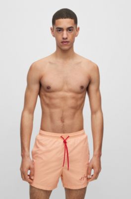 HUGO Recycledmaterial swim shorts with handwritten logo
