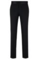 Regular-fit tuxedo trousers in wool-blend canvas, Black