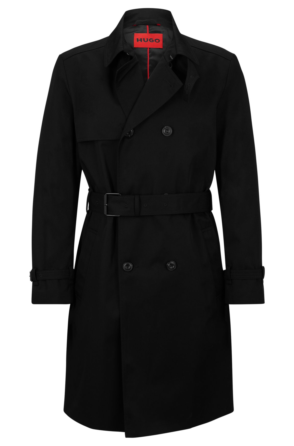 HUGO - Water-repellent trench coat with double-breasted front