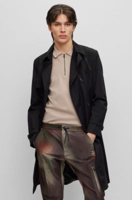 HUGO Waterrepellent trench coat with doublebreasted front