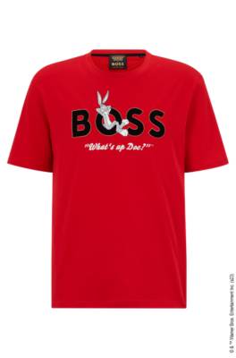 Hugo Boss Looney Tunes X Boss Mercerised-cotton T-shirt In Red