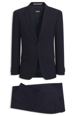BOSS - Two-piece slim-fit suit in Italian virgin wool - Dark Blue
