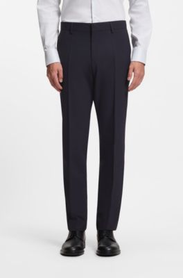 Two-piece slim-fit suit in a wool blend, Dark Blue