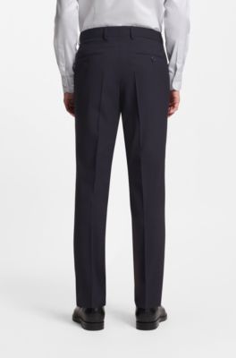 Two-piece slim-fit suit in a wool blend, Dark Blue