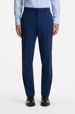 Two-piece slim-fit suit in Italian virgin wool, Blue