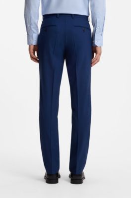 Two-piece slim-fit suit in Italian virgin wool, Blue