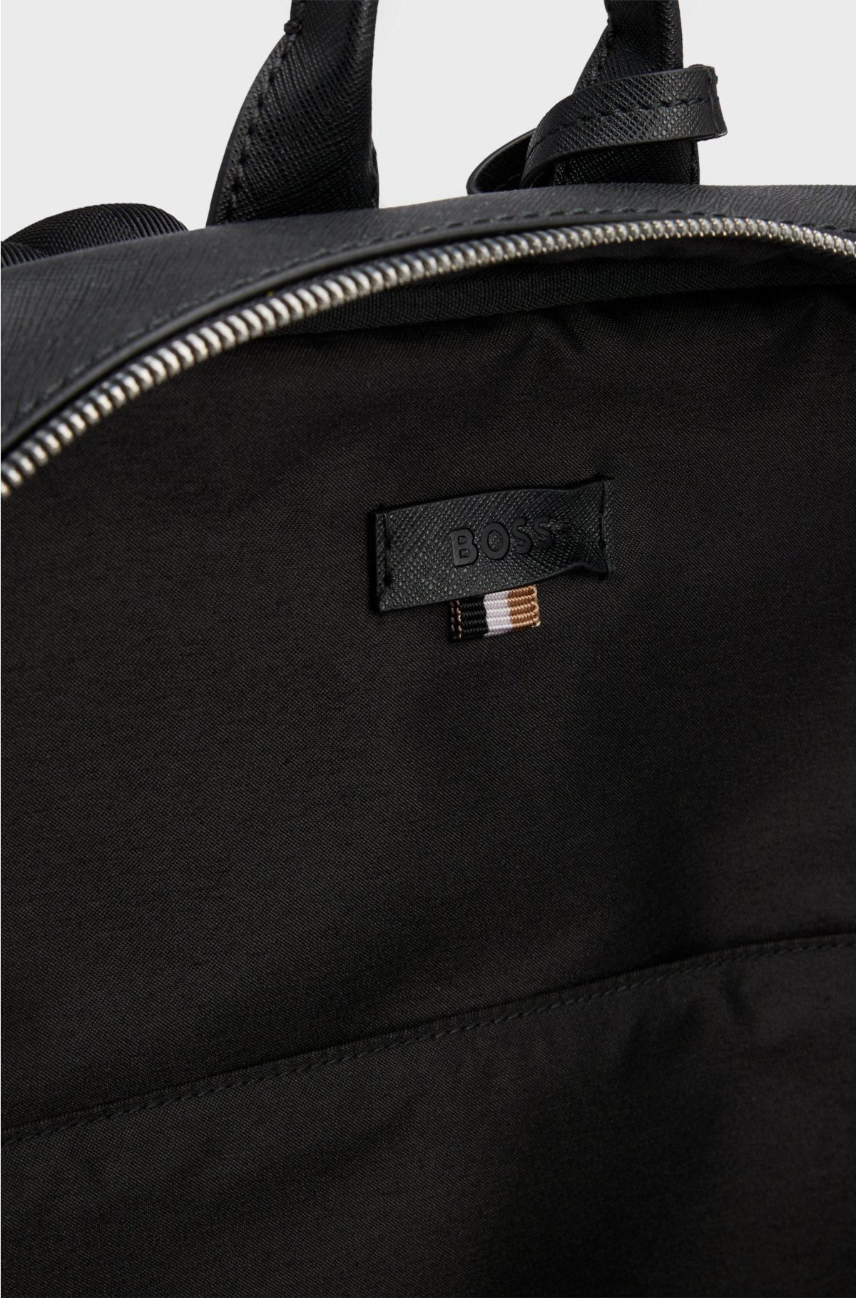 Backpack with signature stripe and logo detail, Black