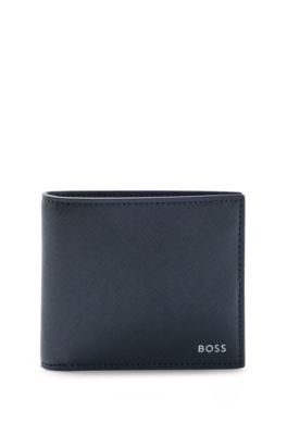 BOSS Structured wallet with signature stripe and logo detail