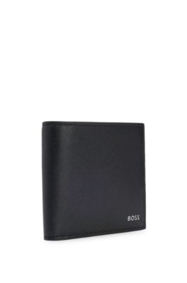 BOSS - Structured wallet with signature stripe and logo detail