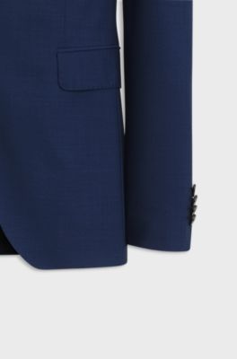 Two-piece virgin-wool blend suit, Blue