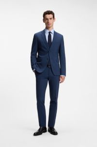 Two-piece virgin-wool blend suit, Blue
