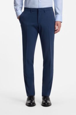 Two-piece virgin-wool blend suit, Blue