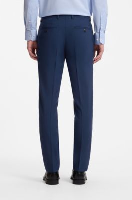 Two-piece virgin-wool blend suit, Blue