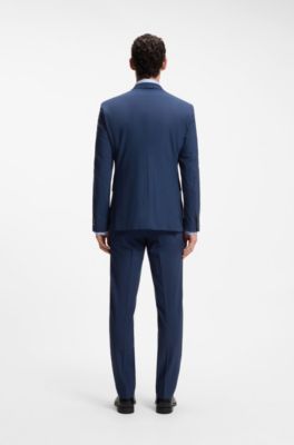 Two-piece virgin-wool blend suit, Blue