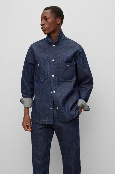 HUGO | REPLAY regular-fit jacket in dark-blue denim, Dark Blue