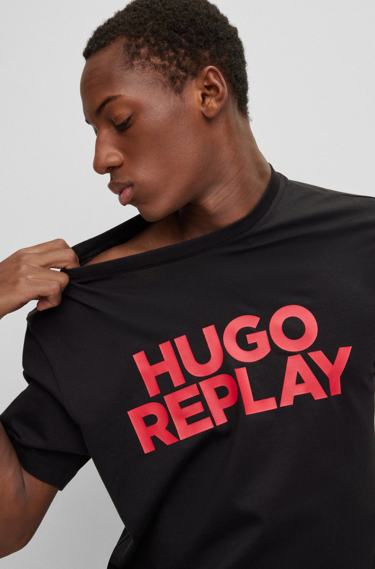 Perth Blackborough koper piloot HUGO - HUGO | REPLAY capsule-logo-print T-shirt in organic cotton
