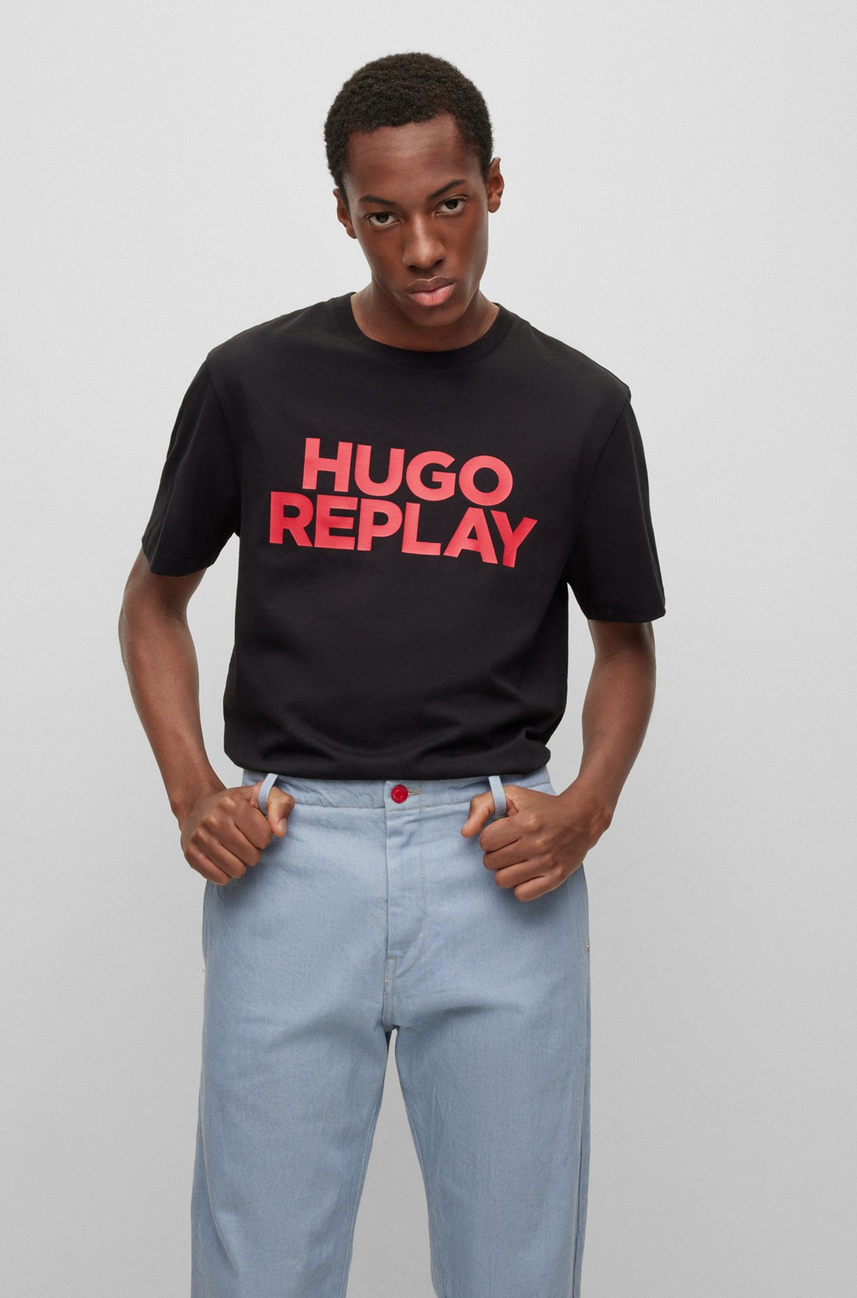 Perth Blackborough koper piloot HUGO - HUGO | REPLAY capsule-logo-print T-shirt in organic cotton