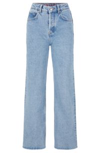 HUGO - Wide-leg modern-fit jeans in blue organic-cotton denim