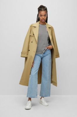 HUGO - Wide-leg modern-fit jeans in blue organic-cotton denim 