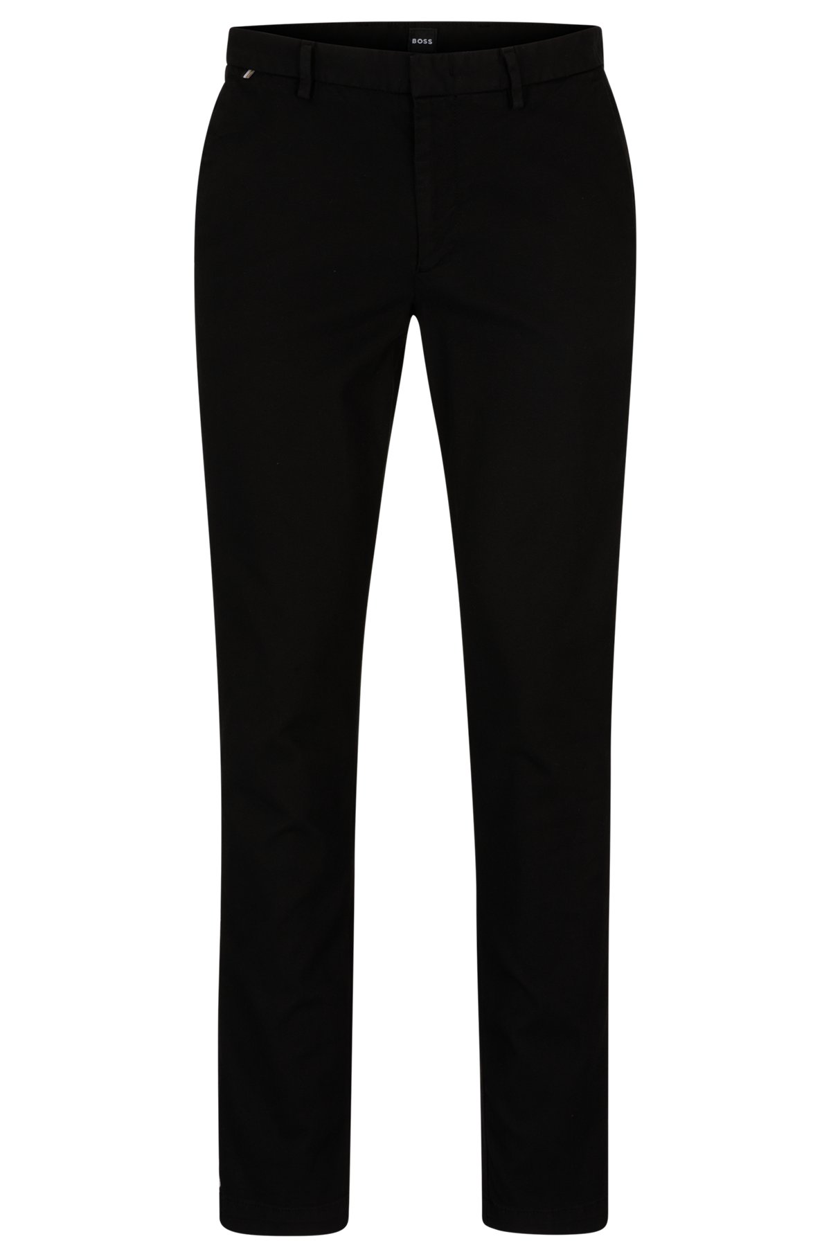 Slim-fit chinos in a stretch-cotton blend, Black