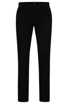Hugo Boss Slim-fit Chinos In A Stretch-cotton Blend In Black