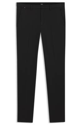 Hugo Boss Slim-fit Chinos In A Stretch-cotton Blend In Black