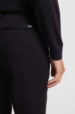Slim-fit chinos in a stretch-cotton blend, Black