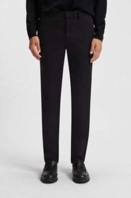 Slim-fit chinos in a stretch-cotton blend, Black