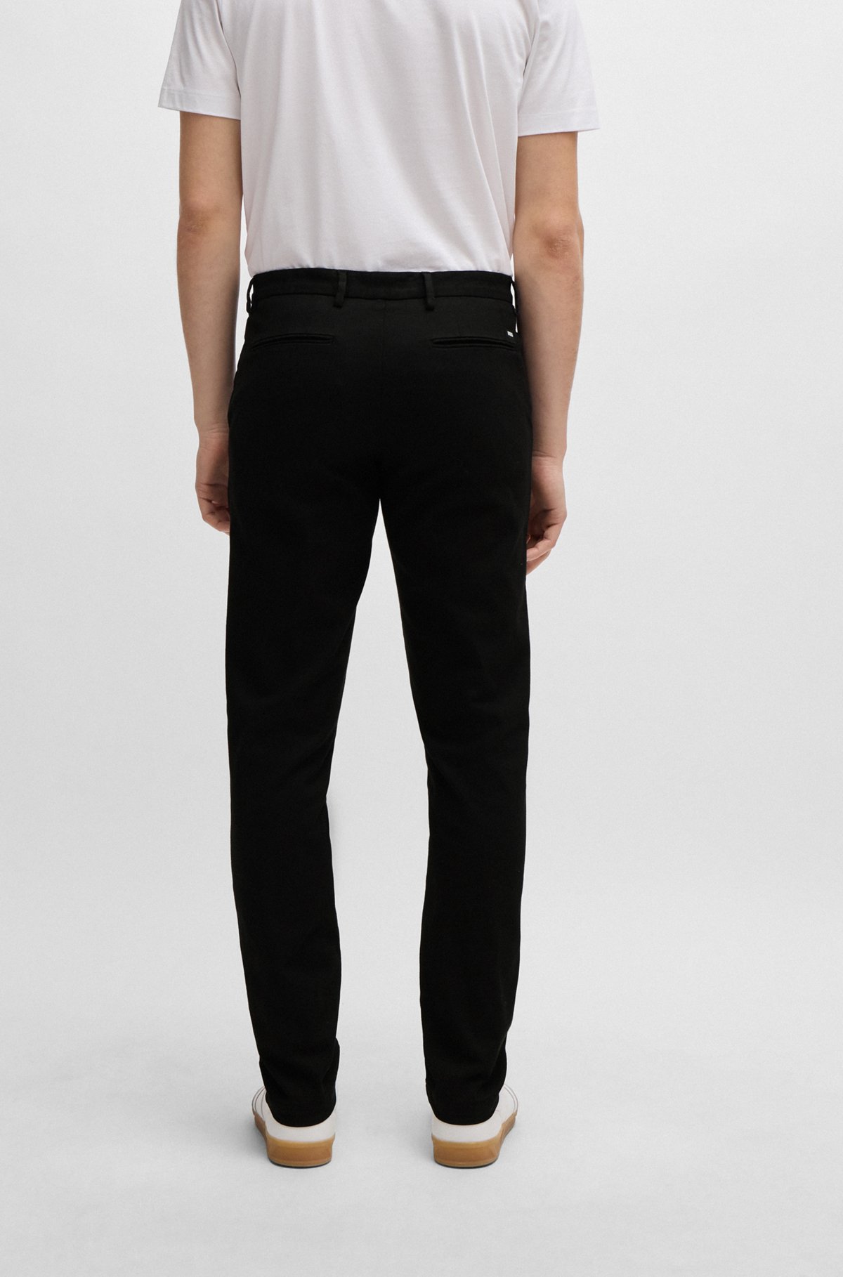 Slim-fit chinos in a stretch-cotton blend, Black