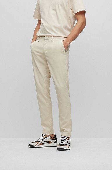 Slim-fit chinos in a stretch-cotton blend, White