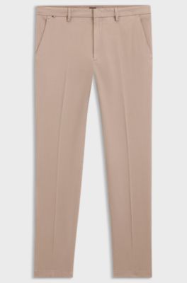 Slim-fit chinos in a stretch-cotton blend, Light Beige