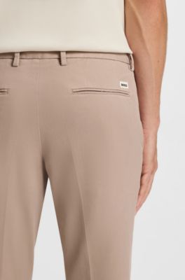 Slim-fit chinos in a stretch-cotton blend, Light Beige