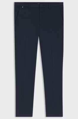 Slim-fit chinos in a stretch-cotton blend, Dark Blue