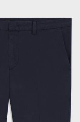 Slim-fit chinos in a stretch-cotton blend, Dark Blue